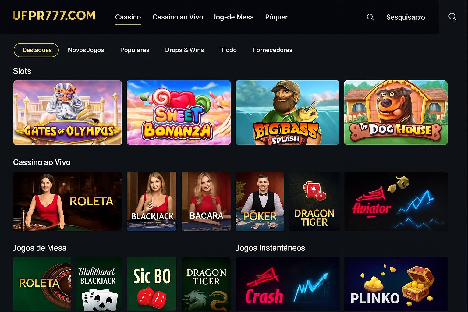 Jogos de cassino online inovadores e emocionantes na UFPR777.COM