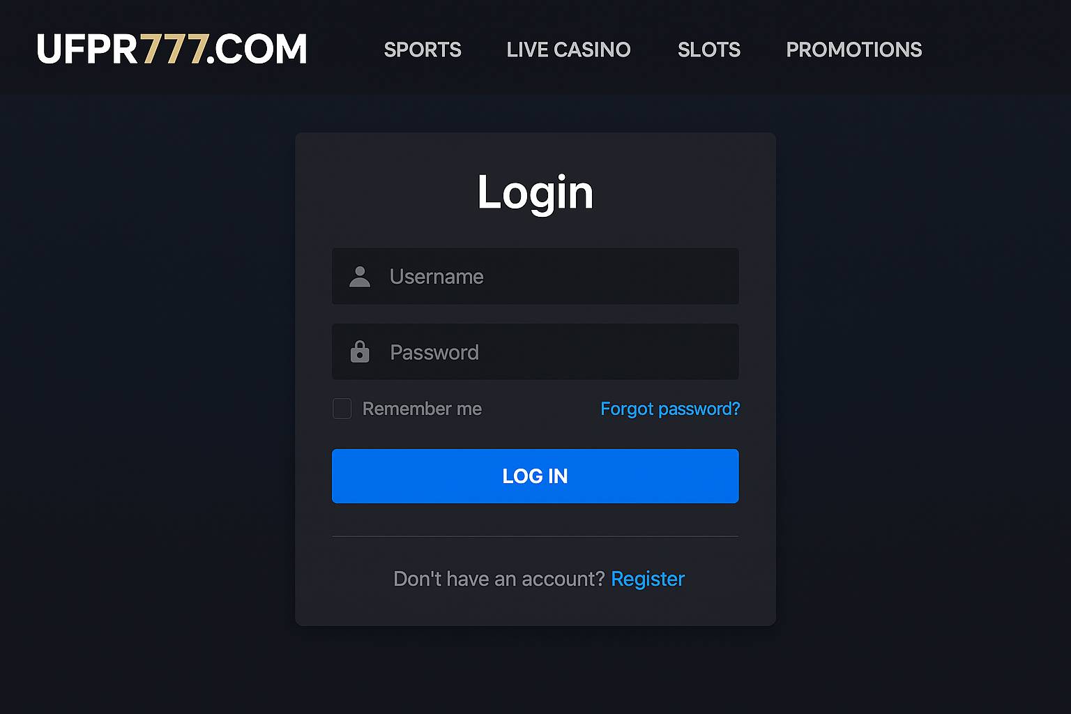 Registro na UFPR777.COM Garante Acesso a uma Vasta Seleção de jogo